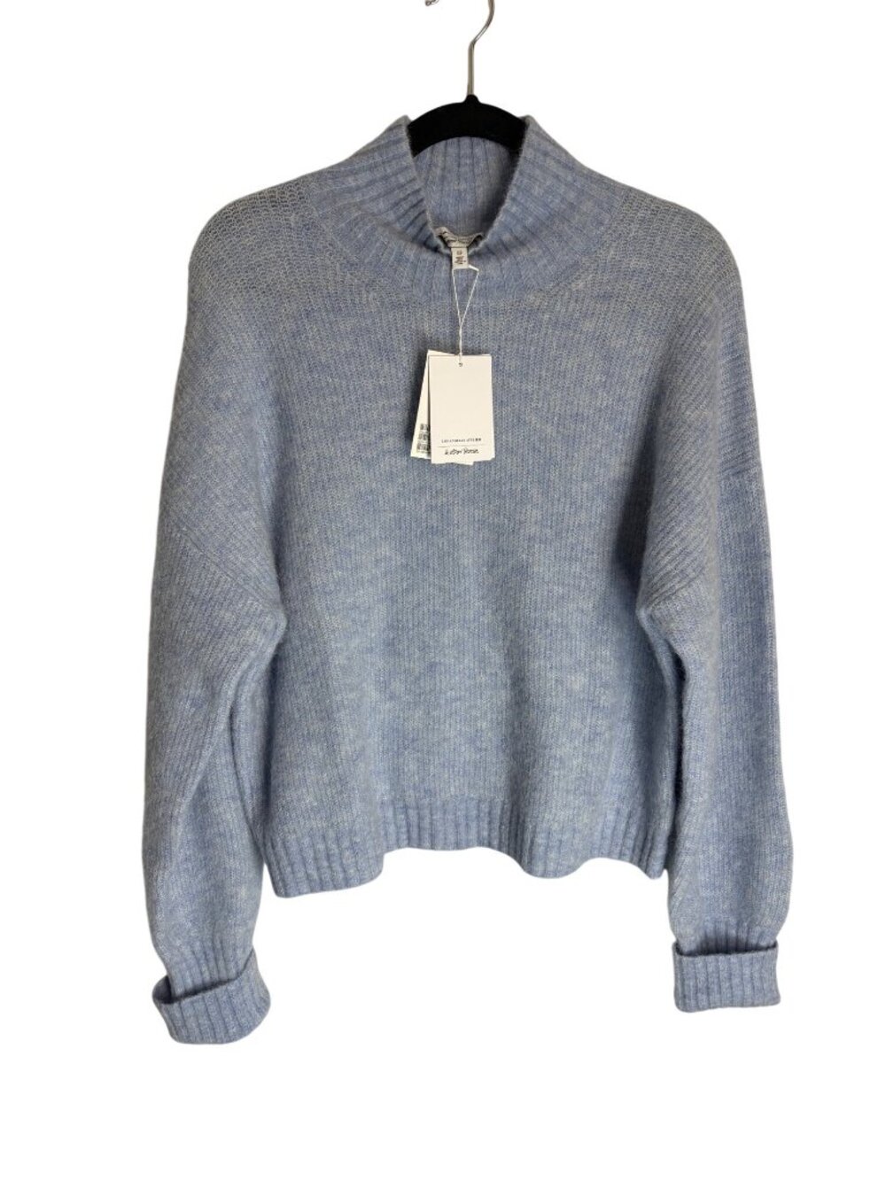 NWT & Other Stories Alpaca Blend Turtleneck Knit Sweater Light Blue-sz Small